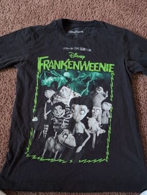 Disney Frankenweenie Black Tee with Neon Green Graphic